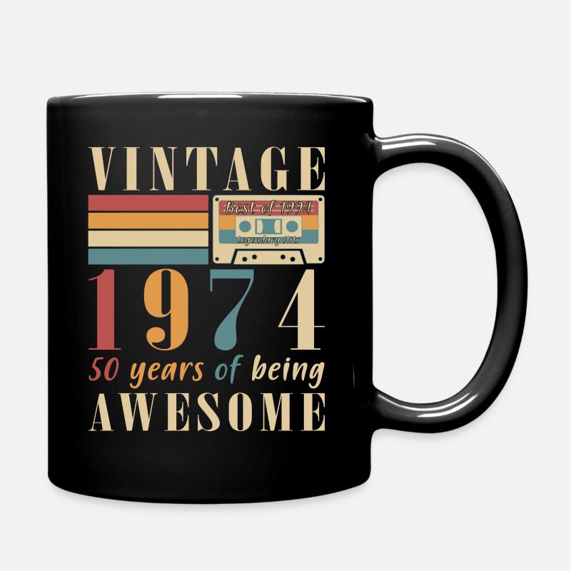 Original 1974 Vintage | Geburtstagsgeschenk 1974 - Tasse einfarbig - Schwarz