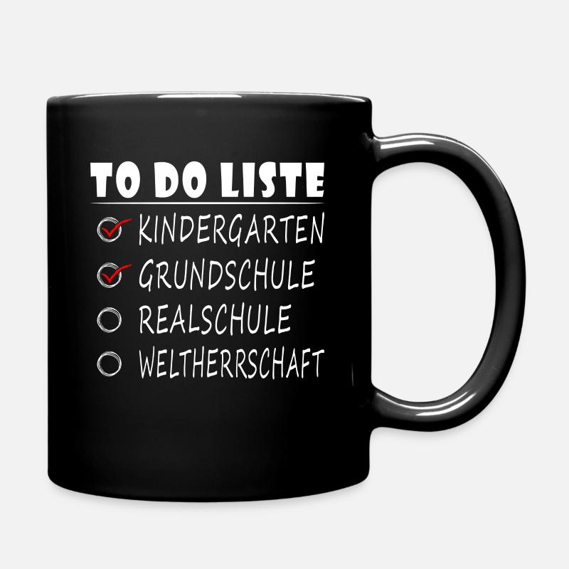 To do Liste - Abschluss Realschule lustig - Tasse einfarbig - Schwarz