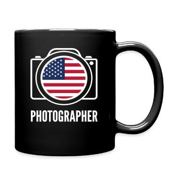 Photographer Photographer USA Flag - Full Colour Mug - black - Right
