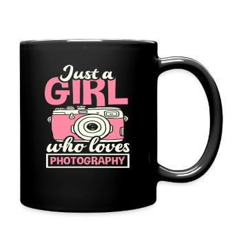 Photographer Girl Woman - Full Colour Mug - black - Right