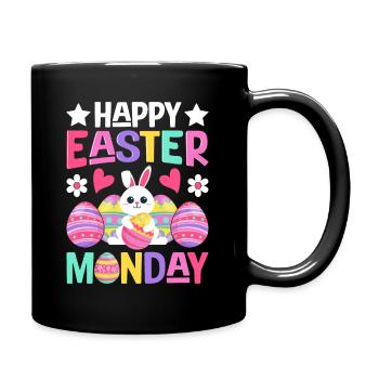 Joyeux lundi de Pâques ! Oeufs de Pâques Lapin de Pâques - Mug uni - noir - Droite