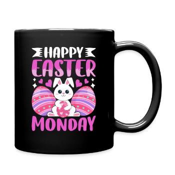 Joyeux lundi de Pâques ! Oeufs de Pâques Lapin de Pâques - Mug uni - noir - Droite