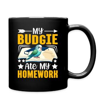 Ma perruche a mangé ses devoirs - Mug uni - noir - Droite