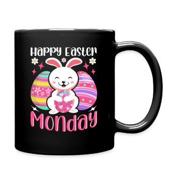 Joyeux lundi de Pâques ! Oeufs de Pâques Lapin de Pâques - Mug uni - noir - Droite