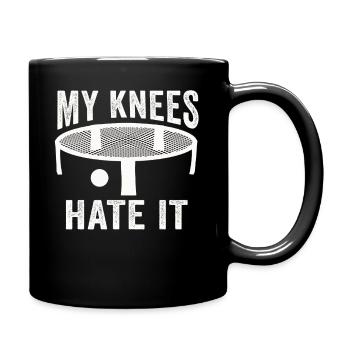 Meine Knie hassen es Roundnet Spike Ball - Tasse einfarbig - Schwarz - Rechts