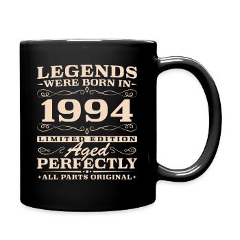 Vintage Geburtsjahr 1994 Jahrgang Geburtstag - Tasse einfarbig - Schwarz - Rechts