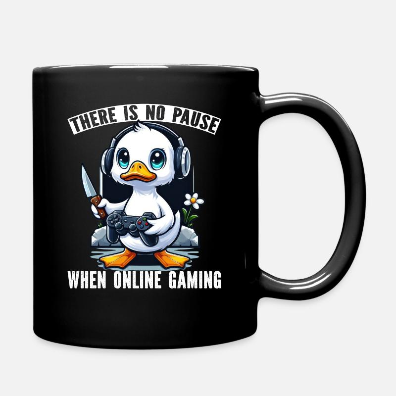 There is no Pause when online gaming - Tasse einfarbig - Schwarz