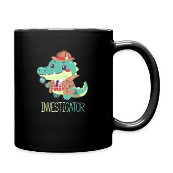 Alligator - Détective - Enquêteur - Crocodile - Mug uni - noir - Droite
