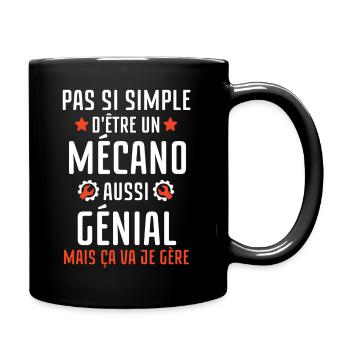 Pas facile d être un mécanicien aussi génial - Mug uni - noir - Droite