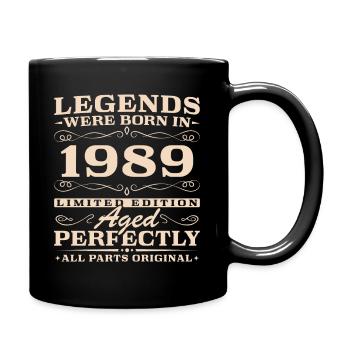 Vintage Geburtsjahr 1989 Jahrgang Geburtstag - Tasse einfarbig - Schwarz - Rechts