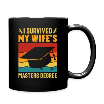 J’ai survécu à la maîtrise de ma femme - Mug uni - noir - Droite
