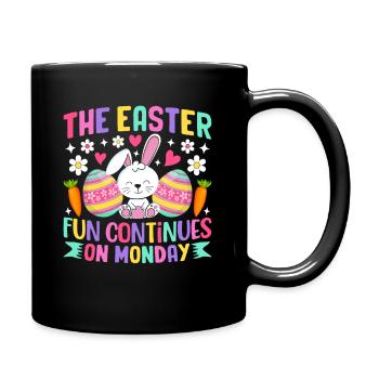 Osterspaß geht am Ostermontag weiter Häschen - Tasse einfarbig - Schwarz - Rechts