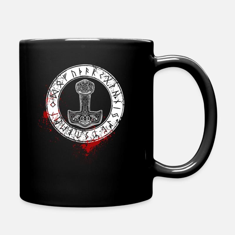 Marteau et runes de Thor, nordique, viking - Mug uni - noir