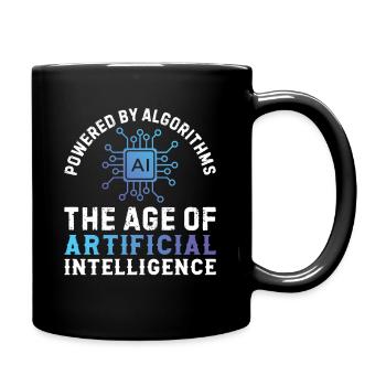 Powered by Algorithms The Age of AI - Full Colour Mug - black - Right