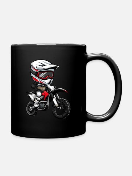 Motocross Kind - Tasse einfarbig - Schwarz