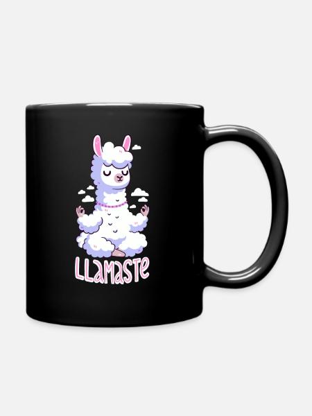 Lama meditiert - Namaste! - Tasse einfarbig - Schwarz