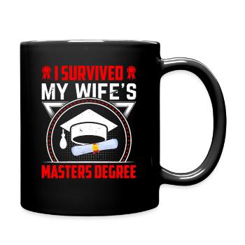 J’ai survécu à la maîtrise de ma femme - Mug uni - noir - Droite