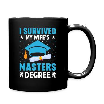 J’ai survécu à la maîtrise de ma femme - Mug uni - noir - Droite