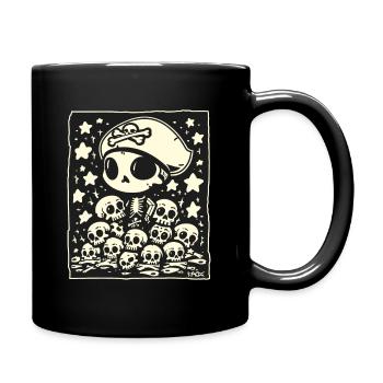 Crâne de pirate Chibi - Mug uni - noir - Droite