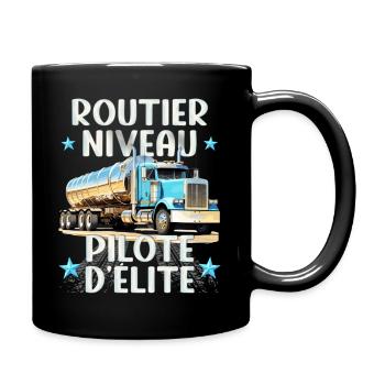 Routier élite camion cadeau chauffeur routier - Mug uni - noir - Droite