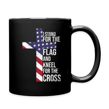I Stand For The Flag And Kneel For The Cross USA - Full Colour Mug - black - Right