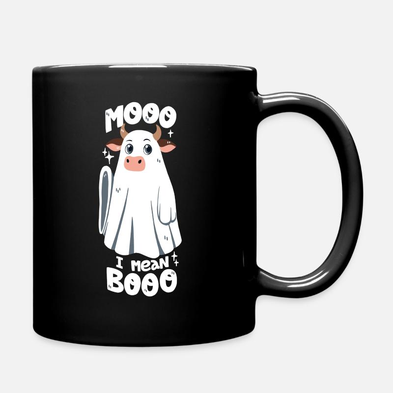 Kuh-Gespenst / Halloween-Wortspiel - Tasse einfarbig - Schwarz
