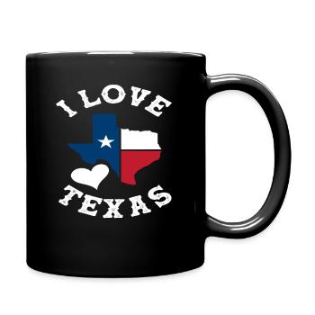 Texas Ich Liebe - Tasse einfarbig - Schwarz - Rechts