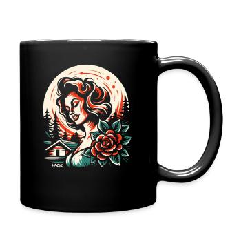 Rosen sind rot - Tasse einfarbig - Schwarz - Rechts