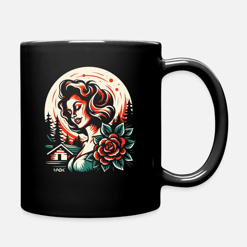 Rosen sind rot - Tasse einfarbig - Schwarz