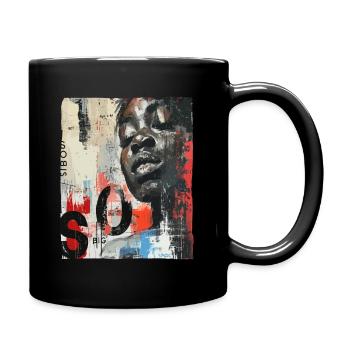 Peinture murale d’art de rue africain - Mug uni - noir - Droite