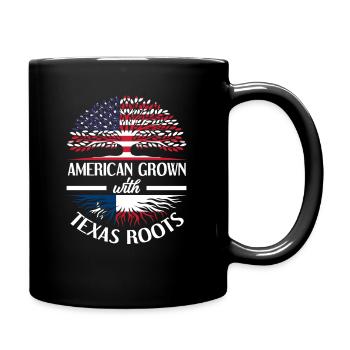 American with Texas roots - Full Colour Mug - black - Right