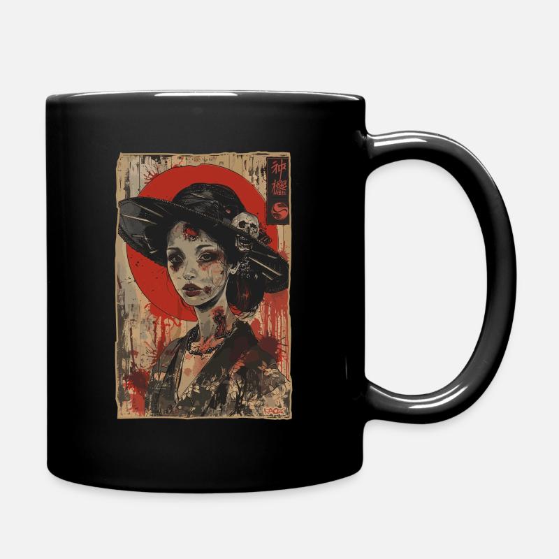 Zombiefizierte Zombie Eleganz: Eine Vintage-Dame - Tasse einfarbig - Schwarz