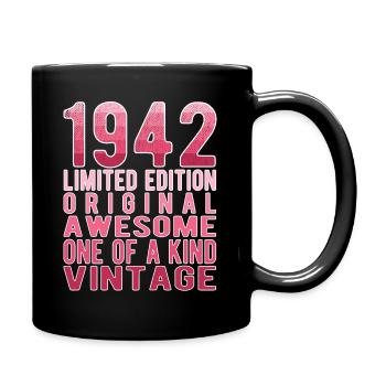 Limited Edition seit 1942 Geburtstag Vintage 1942 - Tasse einfarbig - Schwarz - Rechts