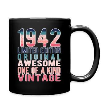Limited Edition seit 1942 Geburtstag Vintage 1942 - Tasse einfarbig - Schwarz - Rechts