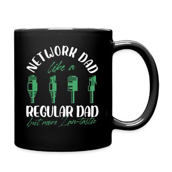 Network Dad Like A Regular Dad But More Lan-Tastic - Tasse einfarbig - Schwarz - Rechts