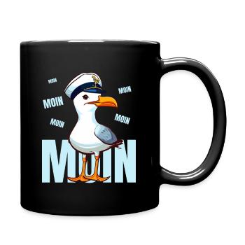 Hamburg Moin Möwe Matrose See Lustig Norden Hafen - Tasse einfarbig - Schwarz - Rechts