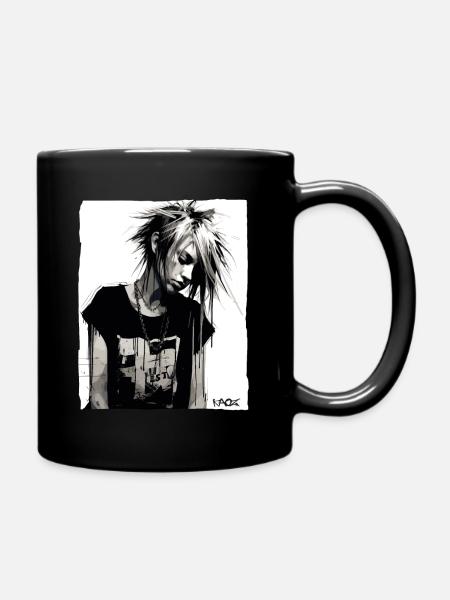Punk Mädchen - Tasse einfarbig - Schwarz