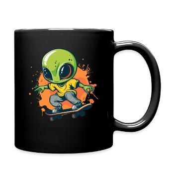 Skater Alien - Full Colour Mug - black - Right