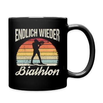 Biathlon, Lover, Winter Sports, Biathlete, Skier, Mountain - Full Colour Mug - black - Right