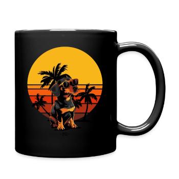 Pattes de coucher de soleil - Mug uni - noir - Droite