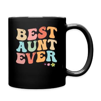 Best Aunt vintage design to auntie from niece - Tasse einfarbig - Schwarz - Rechts