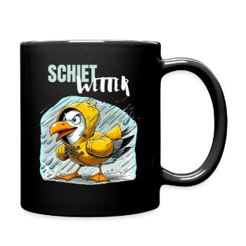Hamburg Möwe Schietwetter Dialekt Hamburger Lustig - Tasse einfarbig - Schwarz - Rechts