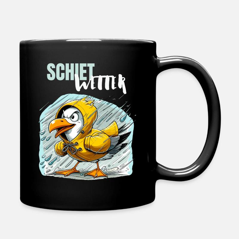 Hamburg Möwe Schietwetter Dialekt Hamburger Lustig - Tasse einfarbig - Schwarz