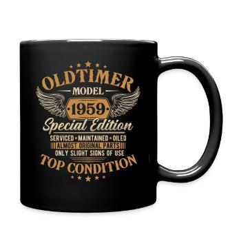 Oldtimer 1959 Jahrgang geboren Geburtstag Geschenk - Tasse einfarbig - Schwarz - Rechts