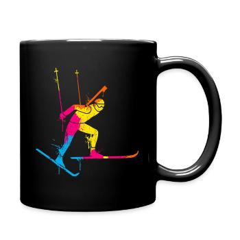 Biathlon Coloré Sports D’hiver Biathlète De Neige Hiver S - Mug uni - noir - Droite