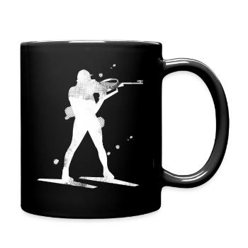 Biathlon Coloré Sports D’hiver Biathlète Skieur Bergl - Mug uni - noir - Droite