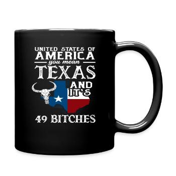 Texas Herkunft - Tasse einfarbig - Schwarz - Rechts