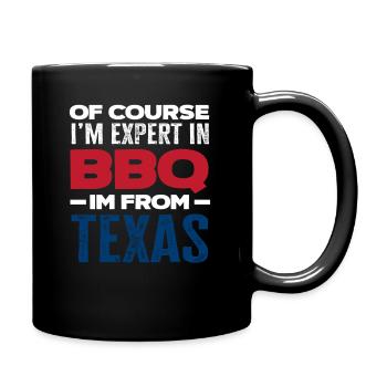 Texas Grillen Texaner - Tasse einfarbig - Schwarz - Rechts