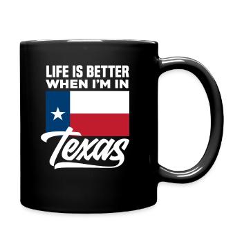 Texas Leben - Tasse einfarbig - Schwarz - Rechts