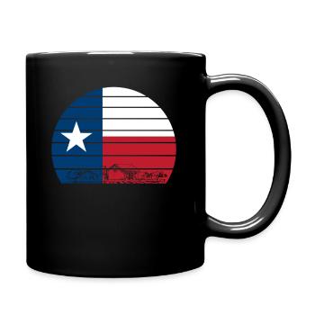 Retro Texas - Tasse einfarbig - Schwarz - Rechts